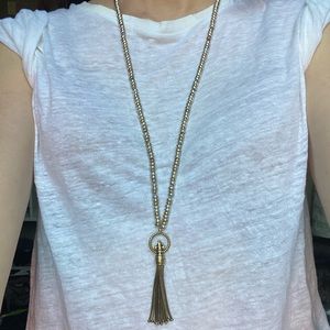 Lucky Brand Long Beaded Tassel Necklace